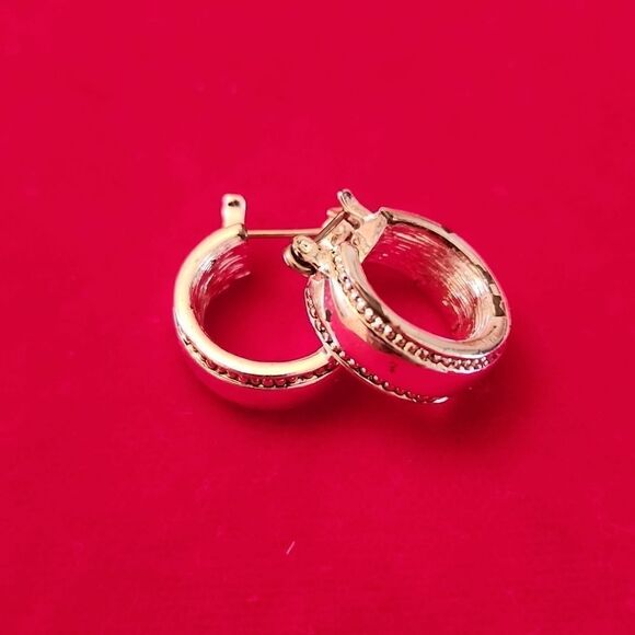 Vintage Napier Silver Plated Small Hoop Earrings - Picture 1 of 4